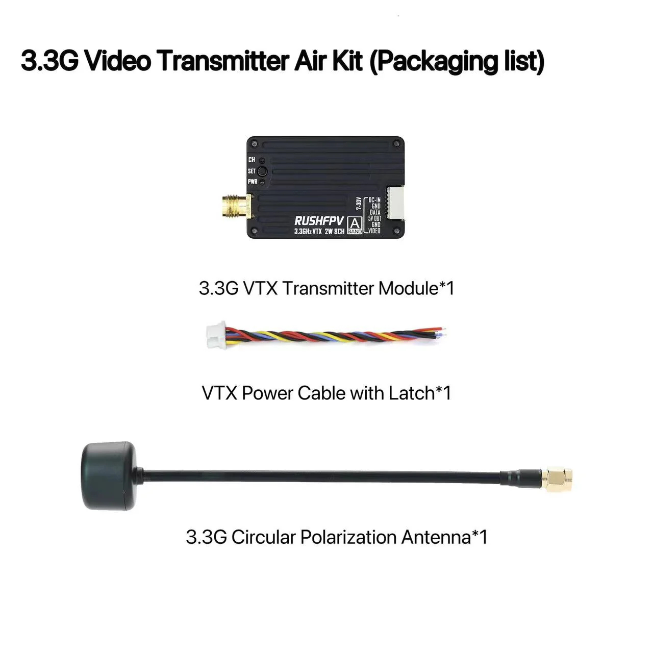 Fpv Drone Antenna - RUSHFPV 3.3G 2W VTX Sender FPV
