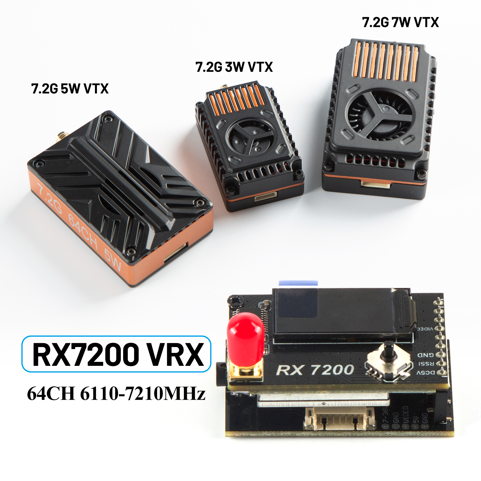 Fpv Drone Goggles - 7.2G Video-Empfängermodul 64-Kanal 6110-7210MHz RX7200 VRX