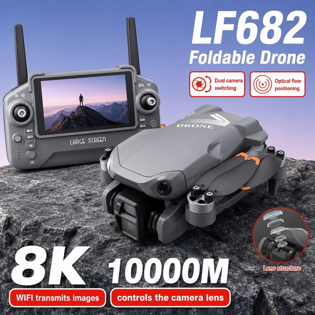 Fpv Drone Charger - Luftbild-Drohne LF682 mit 8K HD Dual-Kameras,