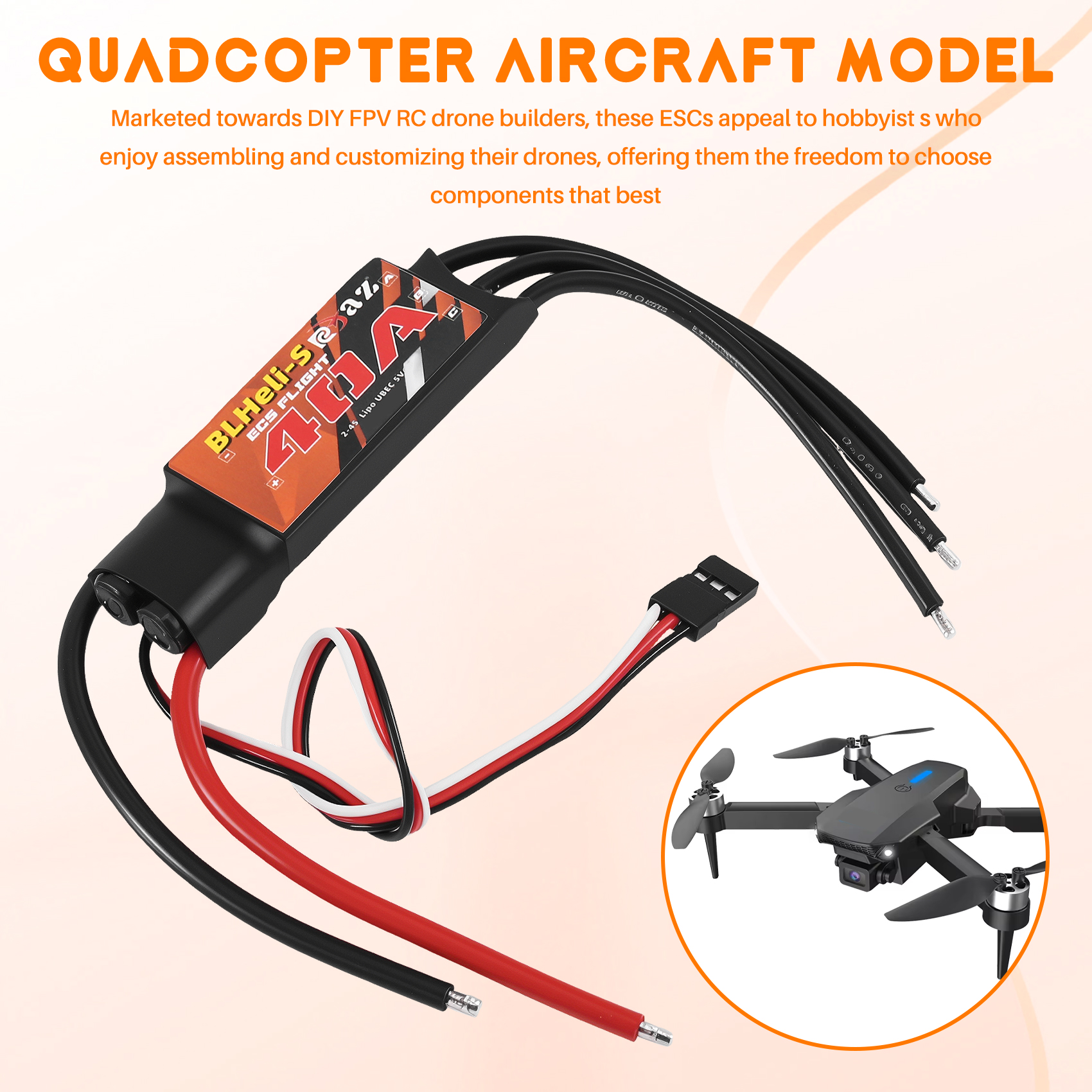 Fpv Drone Esc - AS96-Blheli RC Brushless ESC 40A für