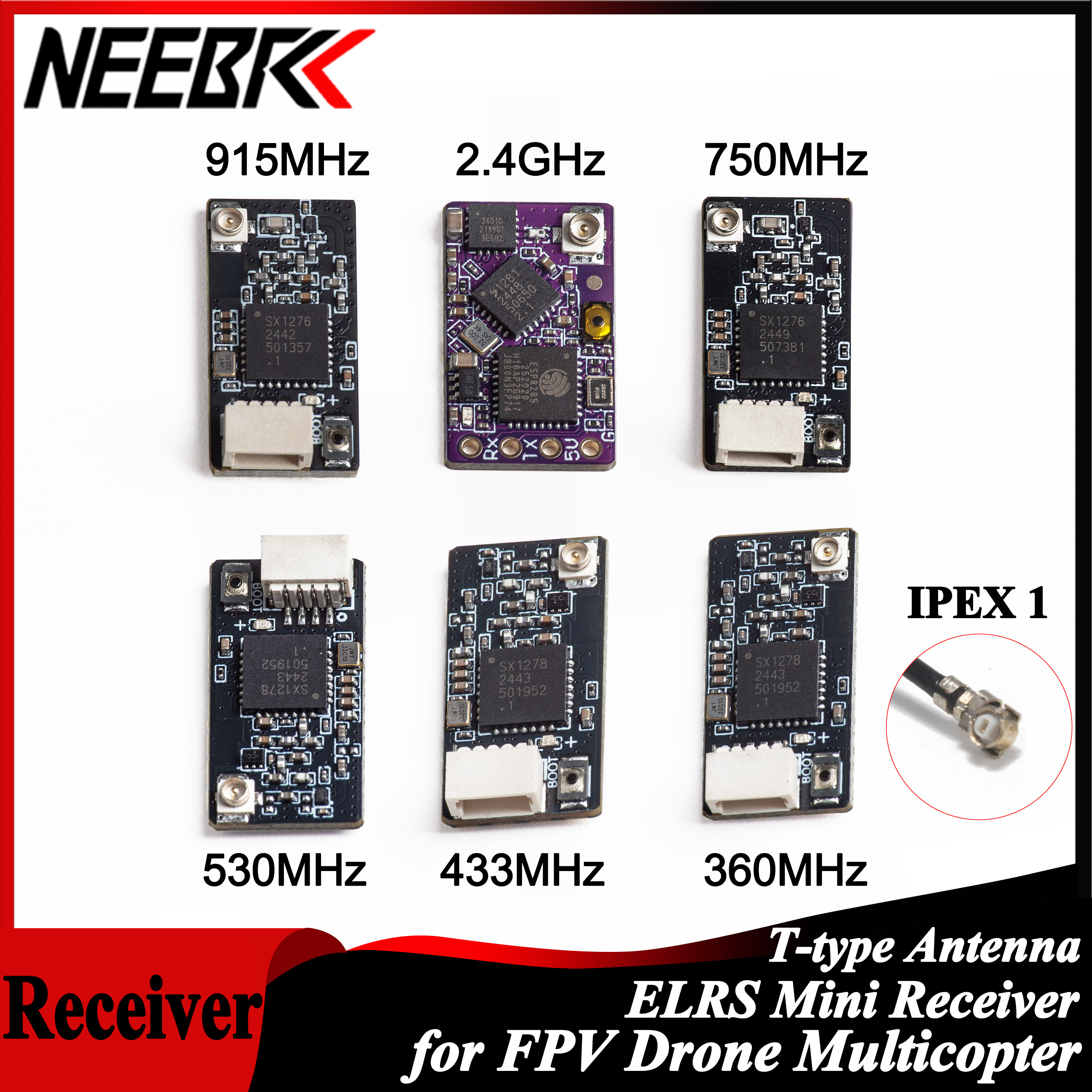 Fpv Drone Antenna - NEEBRC ELRS 2,4G/915Mhz/360Mhz/433MHz/530MHz/750Mhz RX Long Range