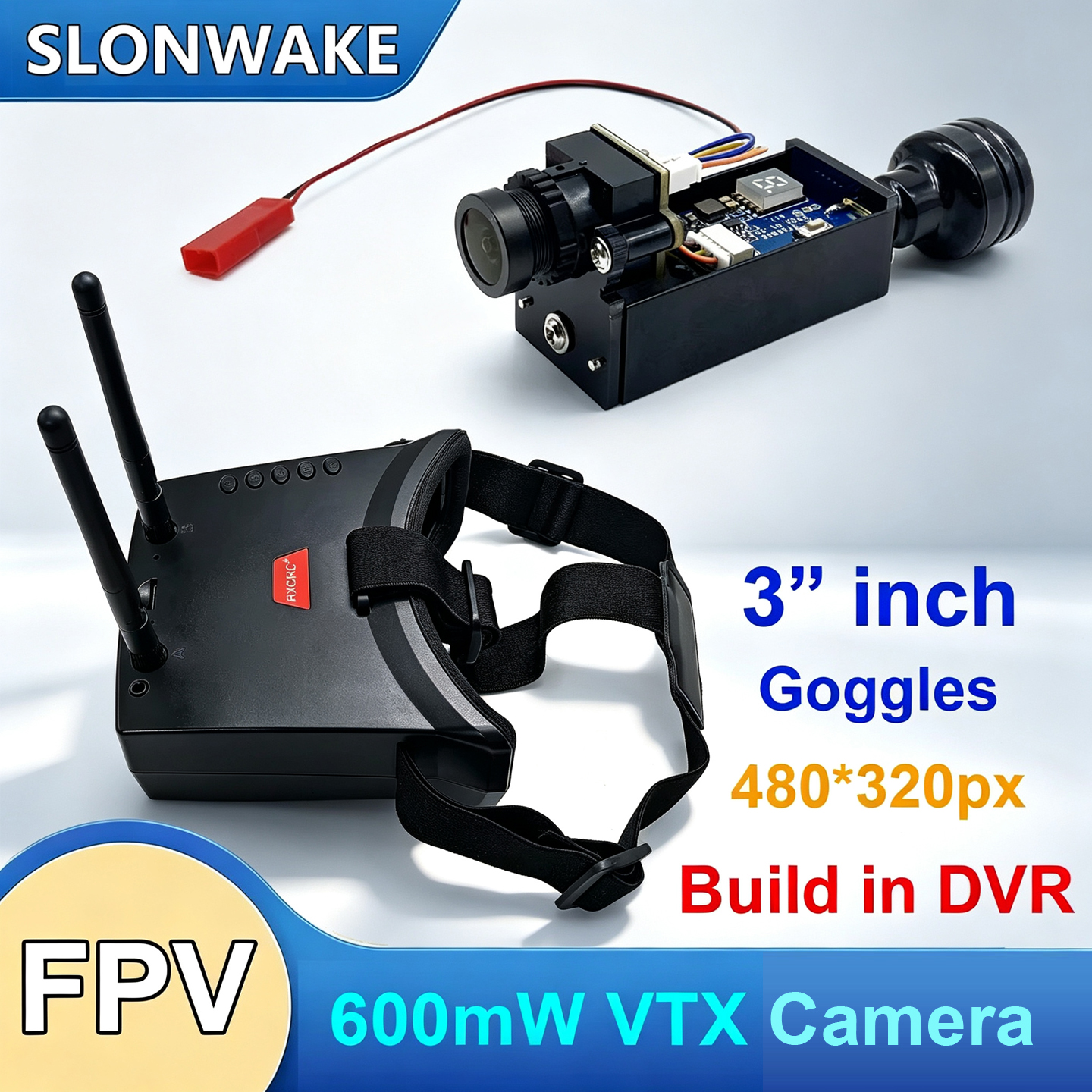 Fpv Drone Goggles - 5,8G 56CH FPV-Brille mit zwei Antennen,