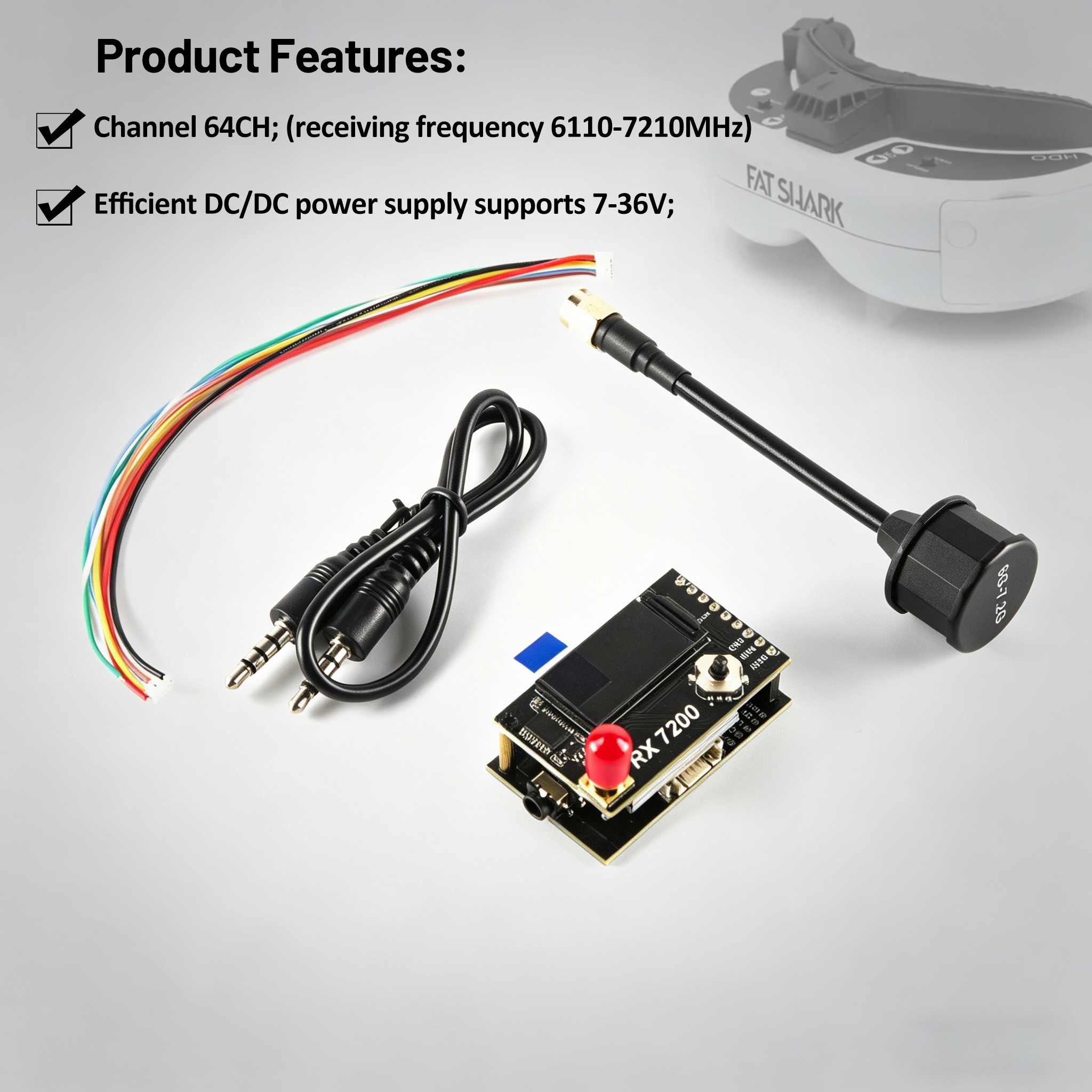 7.2G Video-Empfängermodul 64-K – Fpv Drone Goggles Bewertung und Preis