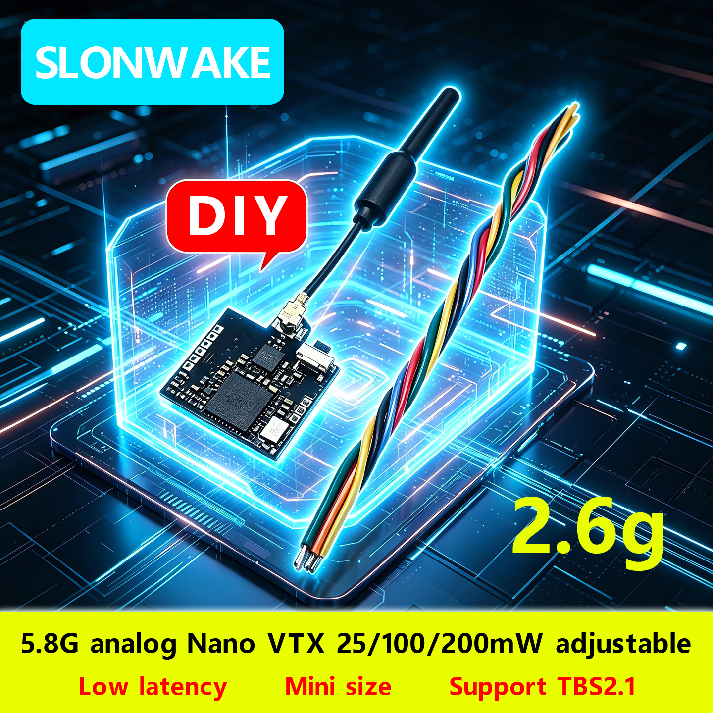 SLONWAKE Nano 5.8G 48CH 200mW  – Fpv Drone Transmitter Bewertung und Preis
