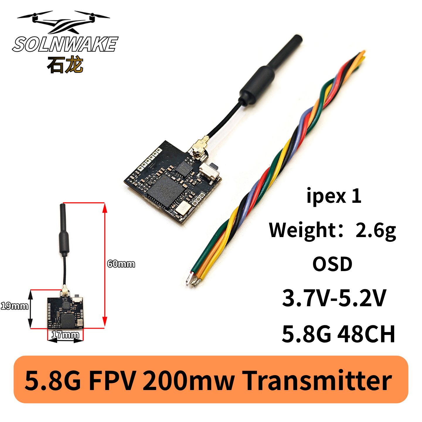 SLONWAKE Nano 5.8G 48CH 200mW  – Fpv Drone Transmitter Bewertung und Preis